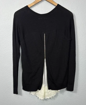 Bailey 44 Elegant Women's Small Black Cream Top Blouse Lace Feminine Ultra Soft - Image 1 of 4