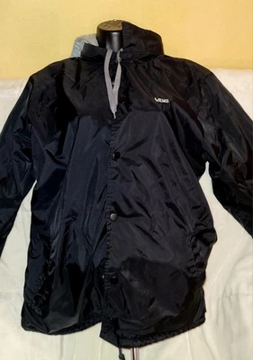 Chaqueta cortavientos Van's negra con capucha gris talla S Foto 1 de 4