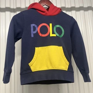 POLO Ralph Lauren Sweatshirt Hoodie Kids Sz S Sellout Colorblock 90s - Picture 1 of 8