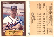Rich Casarotti Signed 1990 ProCards #1135 Card Greenville Braves Auto AU