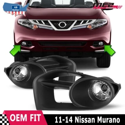 Fog Light Halogen Pair for Nissan Murano 2011-2014 Clear Bumper Driving Lamp - Imagem 1 de 4