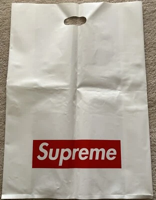 Bolsa de compras Supreme NYC de plástico blanca 23”x16” 100 % auténtica Foto 1 de 3