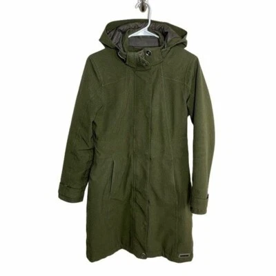 Merrell SelectXdry army green long winter jacket coat hooded Women's size XS - Image 1 of 4