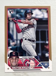 2023 Topps Update Brayan Rocchio #US214 Rookie Gold Parallel #863/2023 Guardians