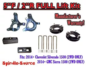 5" / 2" Spindle LIFT KIT FOR 2014 - 2016 Chevrolet Silverado GMC Sierra 1500 2WD - Bild 1 von 2