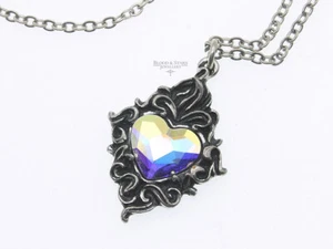 Alchemy Gothic Crystal Heart Necklace P711 Goth Crystal Pretty Gift DISCONTINUED - Picture 1 of 4