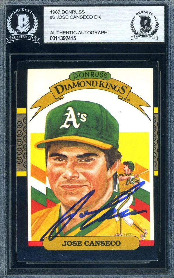 Jose Canseco Beckett Signed 1987 Donruss Diamond King Autograph - Image 1 of 1