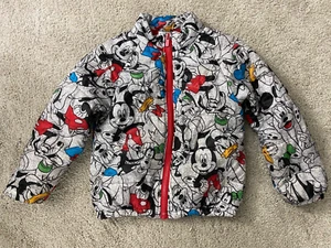 Disney Mickey Mouse Puffer Winter Coat Jacket size 4 Toddler Donald Goofy EUC - Picture 1 of 4