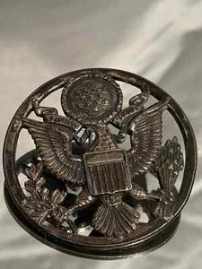 Antique WW II Rare Sterling silver Enlisted Eagle Military Hat Pin 1940s - Picture 1 of 5