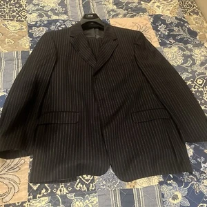 Andrew Fezza Fusion Two Piece Men's Suit Pinstripe Suit 46L Jacket/40 Waist Pant - Picture 1 of 14