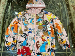 Members Only Space Jam A New Legacy Looney Tunes Hooded Windbreaker Small Pink - Picture 1 of 11