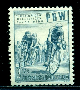 Tschechoslowakei 1953 Radfahren, Radfahren für den Frieden Prag-Berlin-Warschau, Mi.797, postfrisch - Bild 1 von 2
