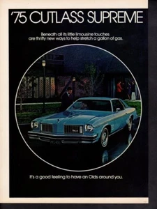 Impresión publicitaria vintage coche automático Oldsmobile 1975 Cutlass Supreme buena sensación - Imagen 1 de 1