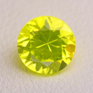 1.2-1.3ct 1pcs Round 6 mm Recrystallized Neon Yellow Garnet (YAG) Lab Grown  - Picture 1 of 3