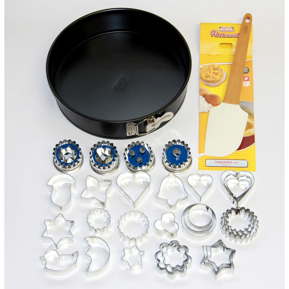 Kaiser Kuchenform Backform Springform Ausstecher Backen Linzer Teigschaber Set 8 - Bild 1 von 4