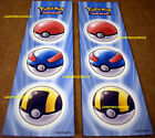 POKEMON FRIDGE MAGNETS POKEBALL TRADING CARD GAME TCG CCG NEW UNPUNCHED 2 SHEETS