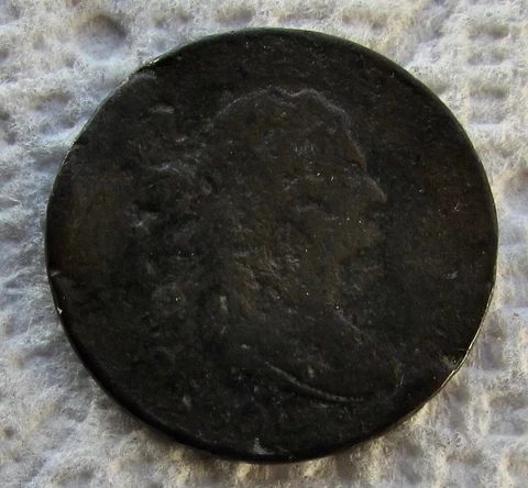 1806 1/2C BN Draped Bust Half Cent Rare Date Type Coin VG Detail Damaged Filler Cover