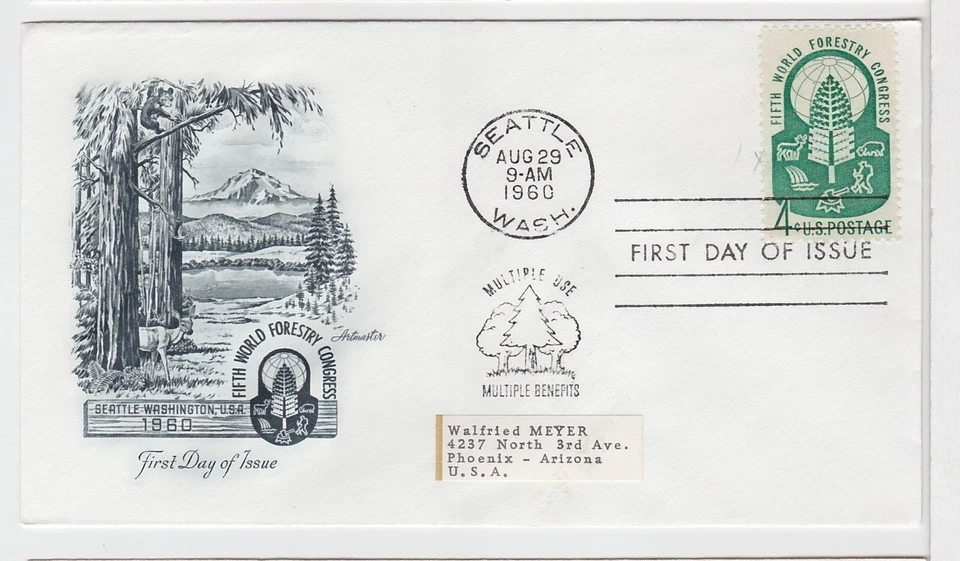 TurtlesTradingPost- Forest Conservation #1156 1960 - FDC Artmaster Cachet - Image 1 of 1