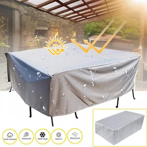 Waterproof Outdoor Table Cover Duty UV Protection Garden Patio ChairCloth Silver - Picture 1 of 16