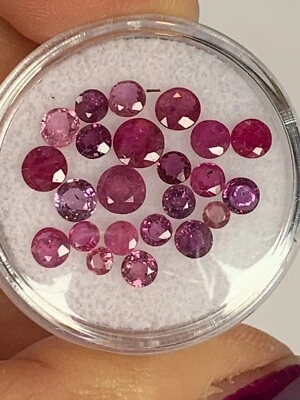 Andy's Gem Garage Sale- 5ct Ruby lot - Natural COLOR Rounds 2-4mm - Image 1 of 4