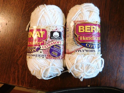 2 BALLS BERNAT HANDICRAFTER COTTON,ECRU - Image 1 of 4