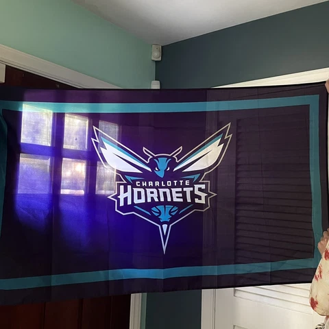 Charlotte Hornets NBA Logo Flag 3x5 ft Sports Banner Man-Cave Garage Bar Pub Cover