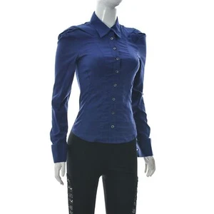 Karen Millen Women's Pleated Shoulder Top Panel Contrast Long Sleeve US6 UK-10 - Picture 1 of 6