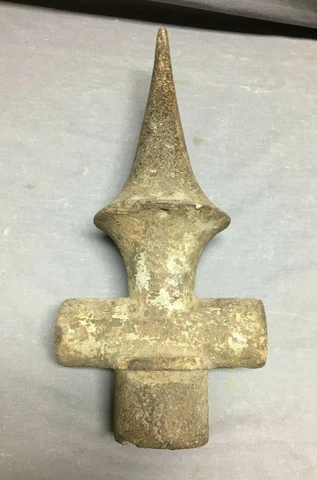 Antique Cast Iron Peaked Finial Fence Top Garden Vintage Rusty Old 1481-21B Cover