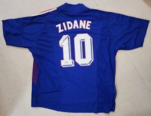 Zinedine Zidane Signed Jersey France Blue Madrid Vintage Jersey  Beckett Witness