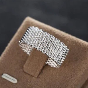 Wholesale Fashion 925 Sterling Silver Plated Women Braided Rings Men Rings J001 - Picture 1 of 9