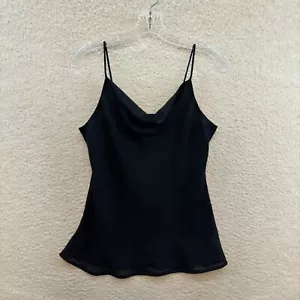 Top camicia vintage anni 90 Y2K piccolo medio nero chiffon maglia collo cappuccio trasparente - Foto 1 di 7