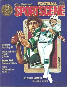 1972 Chris Schenkel's Sport Scene magazine football Joe Namath New York Jets Gd - Picture 1 of 1