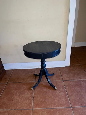 Antique Duncan Phyfe Drum Table, Brass Claw Feet. Real wood Cover