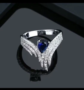 Exquisite Jewelry for Women Size 7 Wing Inlaid Zircon Ring 18K Gold Plated - Picture 1 of 1