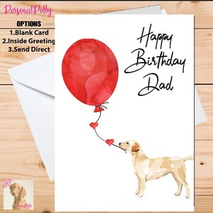 Personalised Labrador Card Birthday Pet Dog Paw Flat Coat Retriever Yellow White