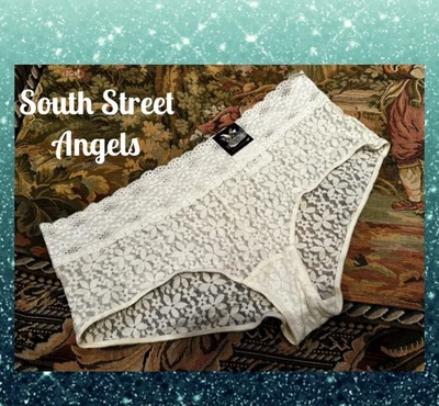 WACOAL 870205 ~ MARFIL ~ BRAGAS CORTAS DE NIÑO SEMI TRANSPARENTES DE ENCAJE HALO ~ XL Foto 1 de 3