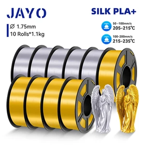 JAYO 10KG PLA+ SILK 3D Printer Filament 1.1KG/Set 1.75mm Silky Smooth Finish - Picture 1 of 36