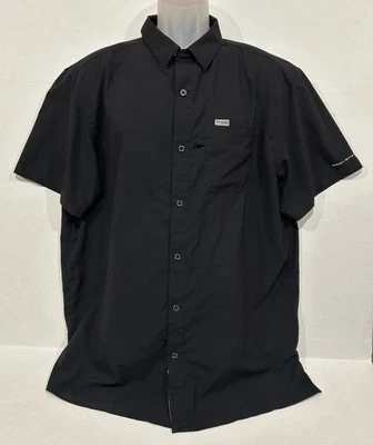 Columbia PFG Shirt Vented Fishing Omni-Shade Short Sleeve Black Men’s Size XL - Image 1 of 4