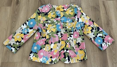 RUBY RD Women's Jacket Lightweight Long Sleeve Floral Pockets Colorful Size 12 - Image 1 of 4