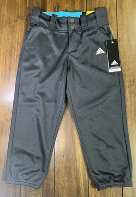 *NUEVO CON ETIQUETAS* Pantalones de softbol Adidas Destiny con cinturón para niñas - Color: negro - Talla: pequeña Foto 1 de 4
