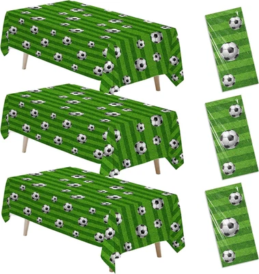 Soccer Party Tablecloth Decorations for Birthday Baby Shower Game Day, 3pcs Disp - Image 1 of 4