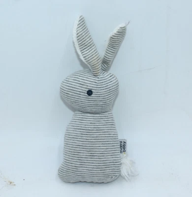 Mami Beby Conejo Conejo Gris Gris Blanco Rayas Conejito Sonajero Bebé Juguete 7" Portátil Foto 1 de 4