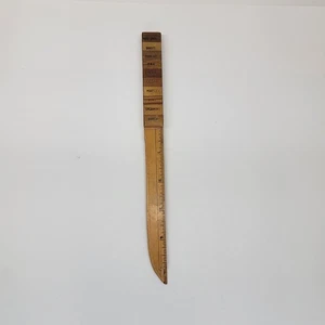 Vintage Handmade Wood Letter opener with 10 different wood grain inlays! - Picture 1 of 14