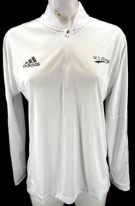 NEW US Army Black Knights Adidas Sideline 21 1/4 Zip White Jacket shirt Womens M - Picture 1 of 8
