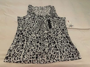 St. John’s Bay grau Leopardenmuster Tank Bluse Damengröße Petite PL neu mit Etikett - Bild 1 von 7