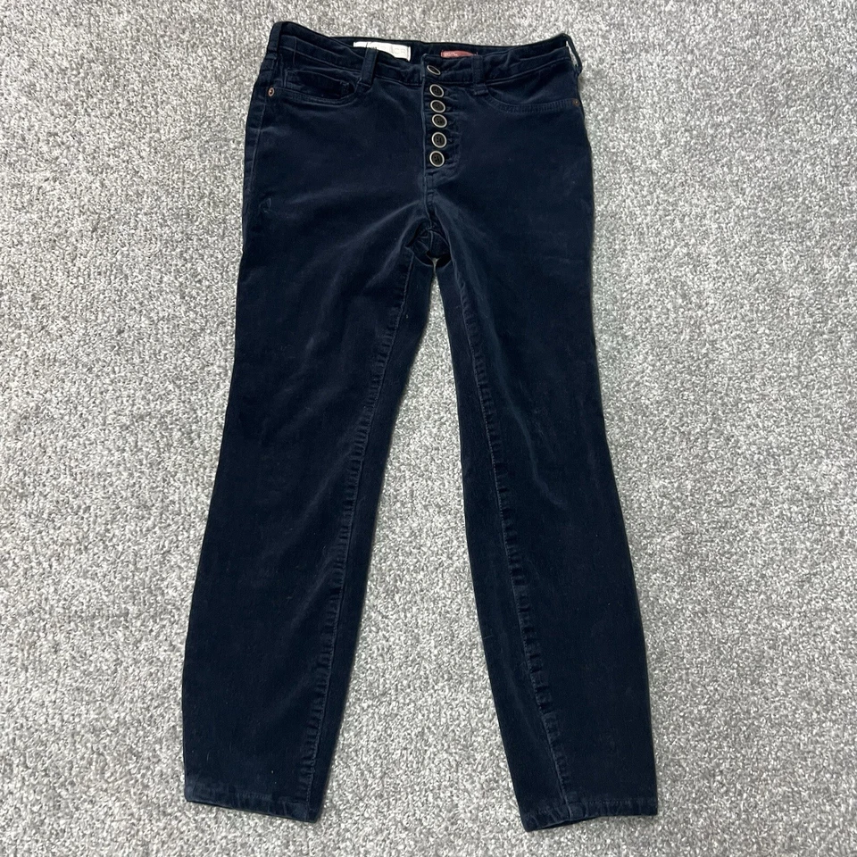 Pantalones Anthropologie Pilcro para mujer 28 azul pana tiro alto ajustados botones mosca Foto 1 de 4