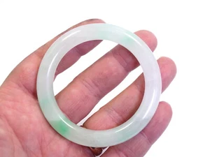 Translucent GREEN JADEITE Round Tube 54mm Interior 10mm JADE Bangle Bracelet - Picture 1 of 12