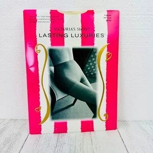 NUEVO Victoria's Secret Lasting Luxuries Control Top Pantimedias Crema Talla MEDIANA - Imagen 1 de 6