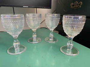 4 Lumina Muster Glas irisierende Wasserkelche Gläser 6,5" - Bild 1 von 19