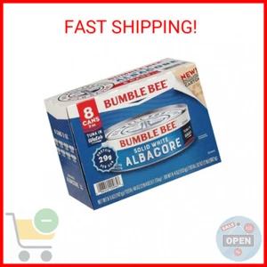 Bumble Bee Solid White Albacore Tuna in Water, 5 oz Can (Pack of 8) - Wild Caugh - Picture 1 of 2